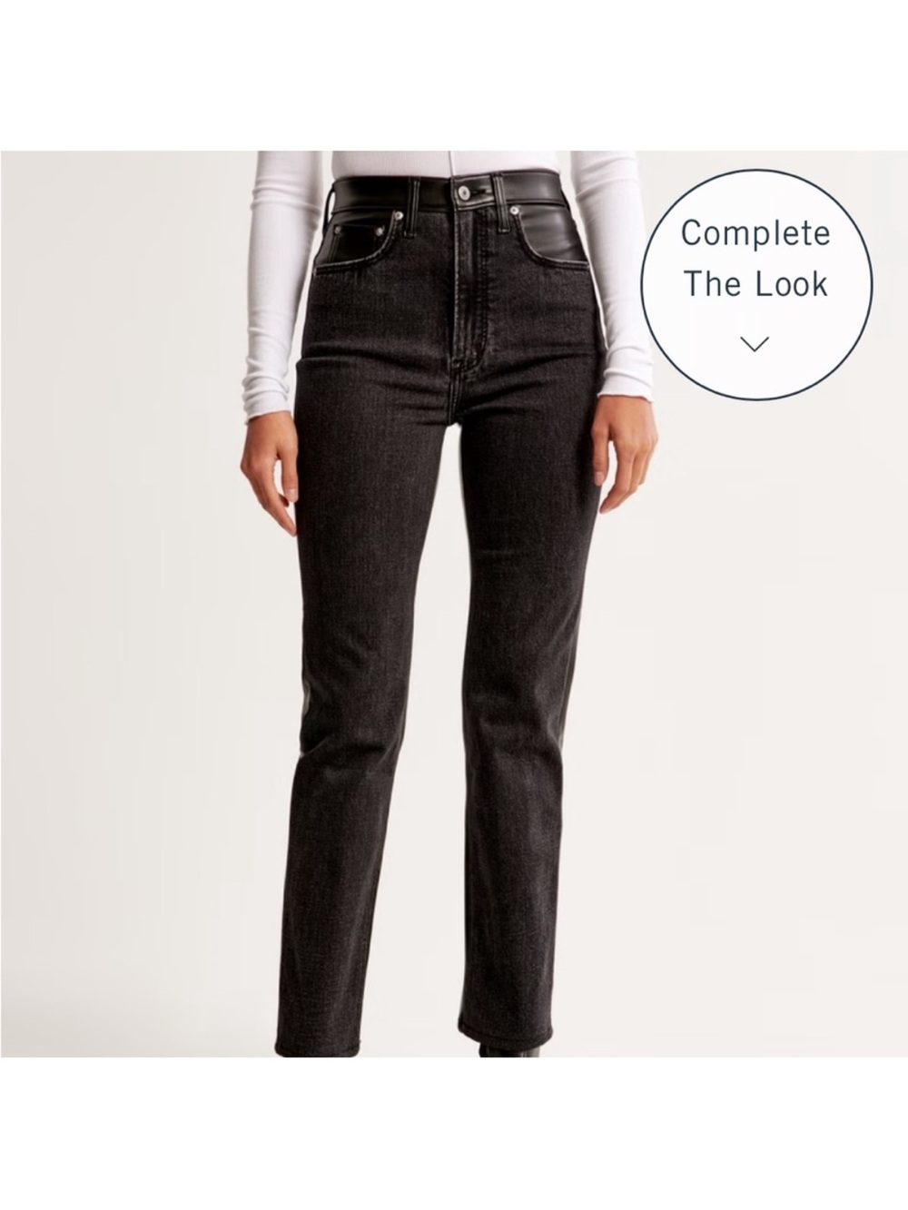 Abercrombie & Fitch High-Rise Vega mixed material jeans
